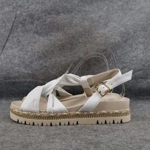 Amalfi Shoes Womens 38 Dress Sandal Platform Rangoni Leather Italian Bruce White